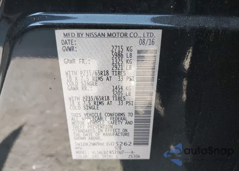 2017 Nissan Pathfinder S from USA, damaged, VIN 5N1DR2MN9HC605262
